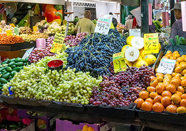 Vegetable stand at Adelaide Central Market