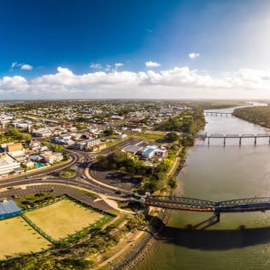 Aerial view of Bundaberg township
