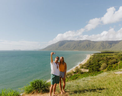 Couple with phone taking an 